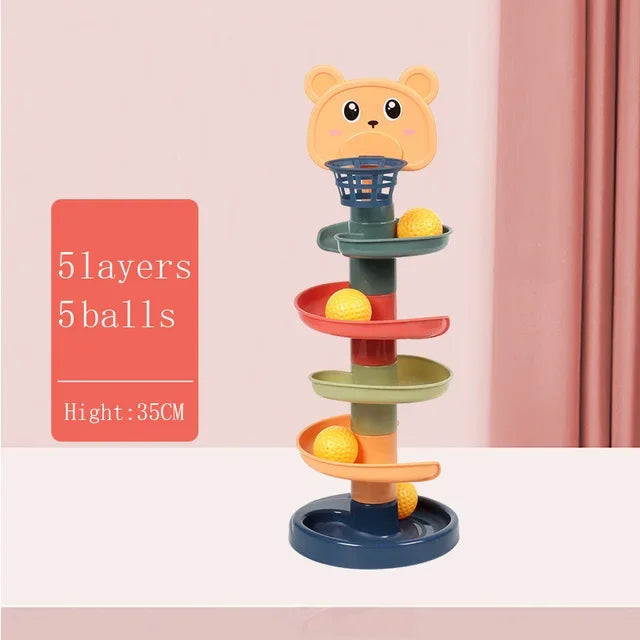 Juguete Montessori Torre de Bolas para Bebés, Juegos Educativos de Desarrollo, Apilamiento para Niños de 1 a 3 Años.